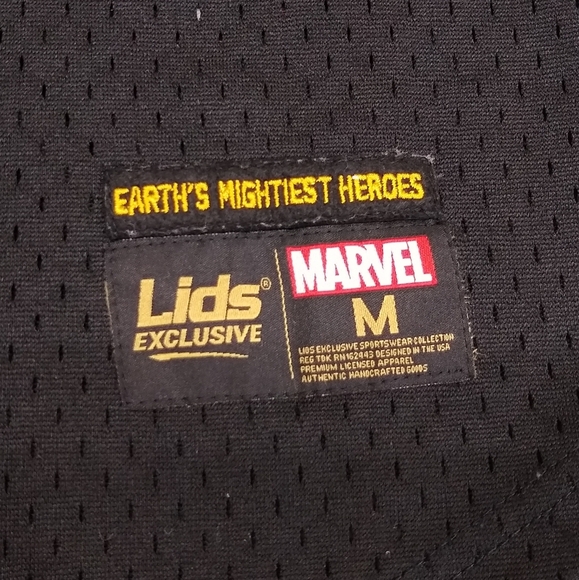 Marvel Avengers Youth Mesh V-Neck Batting Jersey Size Med "Lids Exclusive" Black - Picture 6 of 13